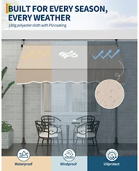 gaomon Outdoor Sunshade Shelter, Manual Patio Retractable Awning