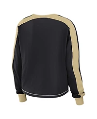 Wear by Erin Andrews Women's Black New Orleans Saints Plus Color block Long Sleeve T-Shirt