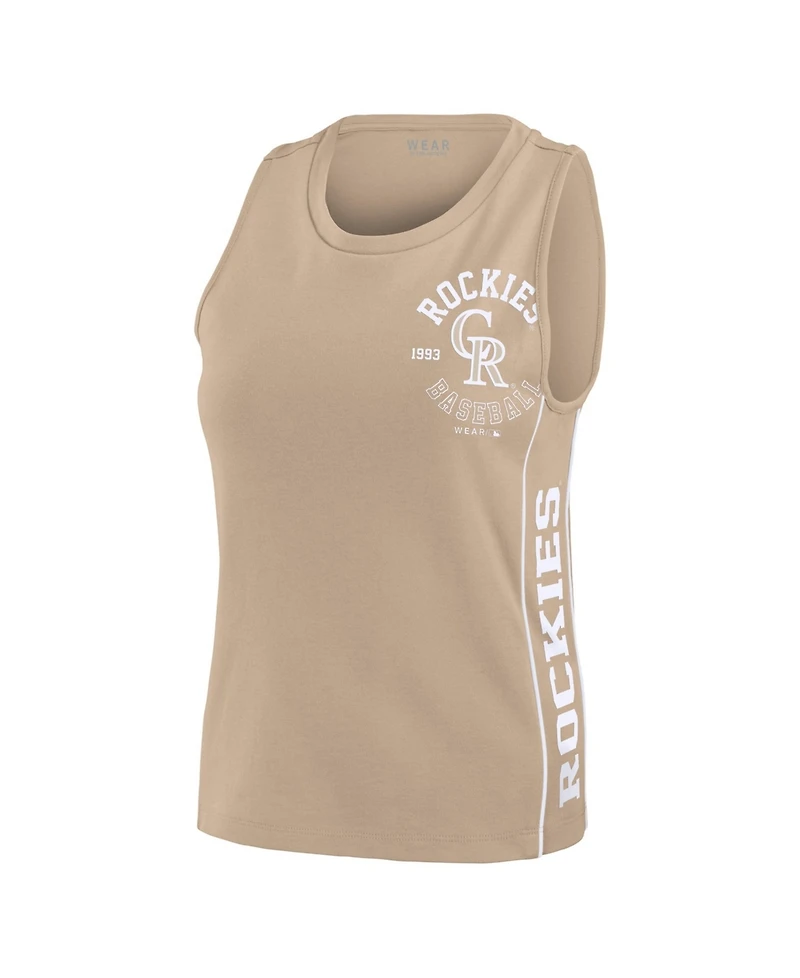 Wear by Erin Andrews Women's Tan Colorado Rockies Tonal Tank Top