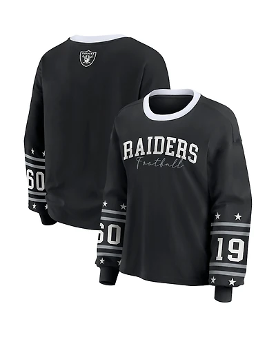 Wear by Erin Andrews Women's Black Las Vegas Raiders Sport Long-Sleeve T-Shirt