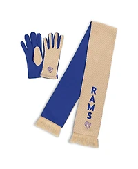 Wear by Erin Andrews Women's Los Angeles Rams Tonal Microcheck Scarf Glove Set