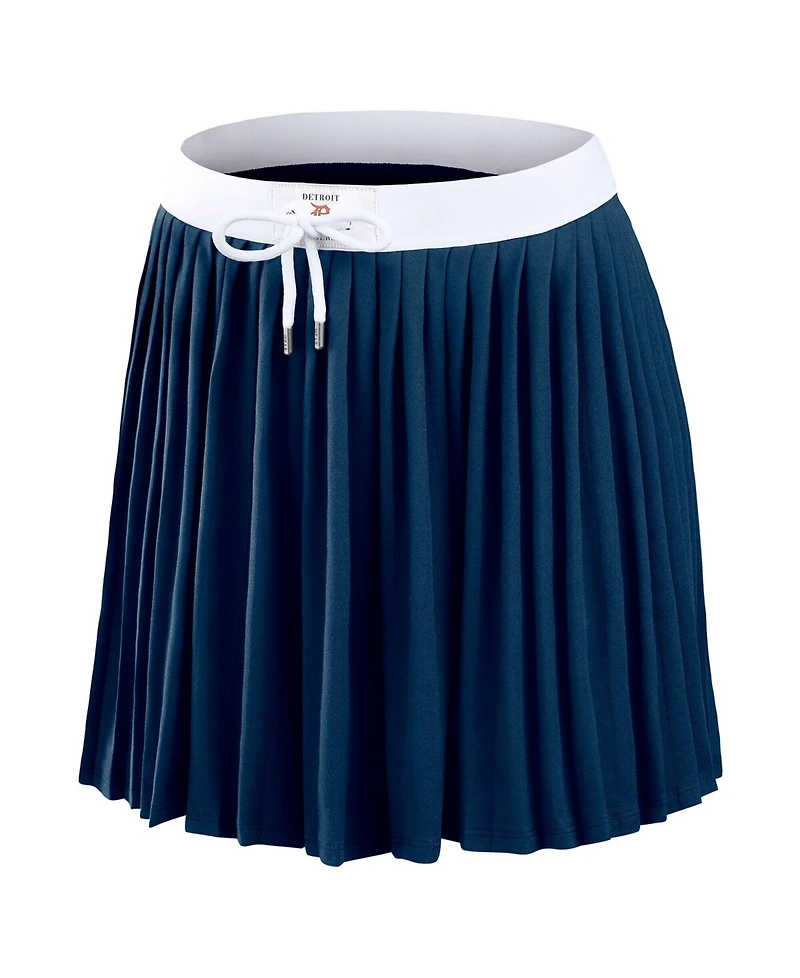 Wear by Erin Andrews Women's Navy Detroit Tigers Pleated Skort