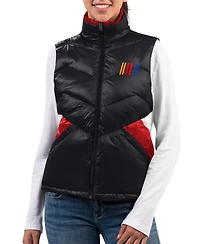 G-iii 4Her by Carl Banks Women's Black Nascar Merchandise Versatile Full-Zip Puffer Vest