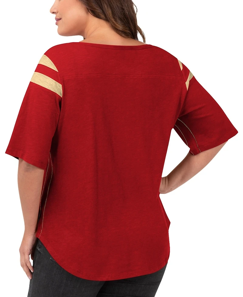 G-iii 4Her by Carl Banks Women's Red San Francisco 49ers Plus Size Linebacker T-Shirt