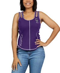 Wear by Erin Andrews Women's Purple Colorado Rockies Contrast Stitch Tank Top