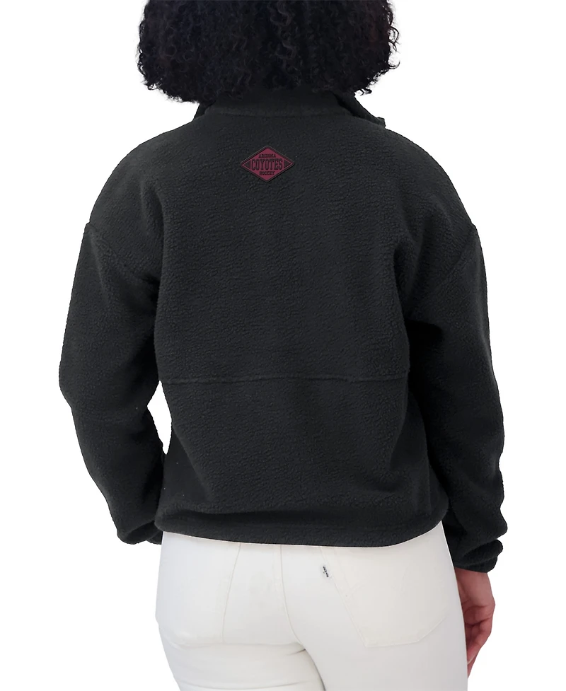 Wear by Erin Andrews Women's Black Arizona Coyotes Polar Fleece Half-Zip Jacket