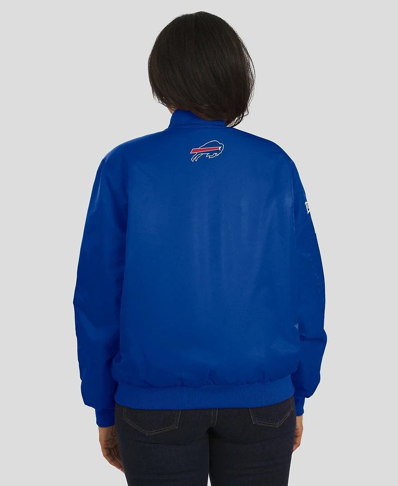 Wear by Erin Andrews Women's Royal Buffalo Bills Patch Full-Zip Bomber Jacket