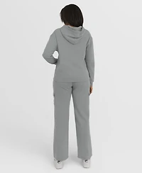 Wear by Erin Andrews Women's 2-Piece Gray New York Jets Waffle-Knit Long Sleeve Hooded Shirt & Pants Lounge Set