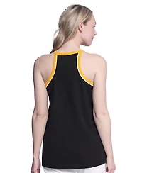 G-iii 4Her by Carl Banks Women's Black Boston Bruins Curveball Racerback Scoop Neck Slub Tank Top