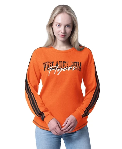 G-iii 4Her by Carl Banks Women's Orange Philadelphia Flyers Advantage Thermal Long-Sleeve Tri-Blend T-Shirt