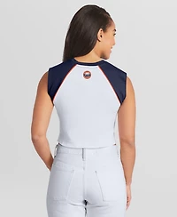 Wear by Erin Andrews Women's White Houston Astros Cooperstown Cropped Raglan Tank Top