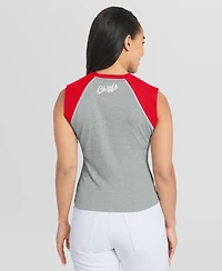 Wear by Erin Andrews Women's Gray Kansas City Chiefs Cropped Raglan Tank Top