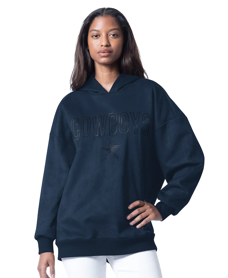 G-iii 4Her by Carl Banks Women's Navy Dallas Cowboys Best Hitter Oversized Tunic Pullover Hoodie