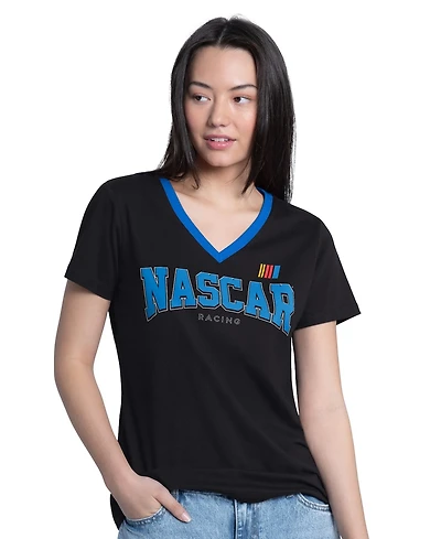 G-iii 4Her by Carl Banks Women's Black Nascar Merchandise Best Team V-Neck T-Shirt