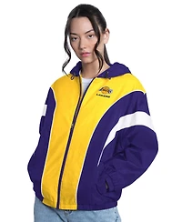 G-iii 4Her by Carl Banks Women's Purple/Gold Los Angeles Lakers Quarterback Lightweight Oversized Full-Zip Jacket