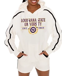 Gameday Couture Women's Cream Lsu Tigers Down, Set, Go Pullover Hoodie and Shorts Set