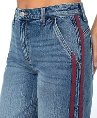 Celebrity Pink Juniors' Side-Striped Wide-Leg Jeans
