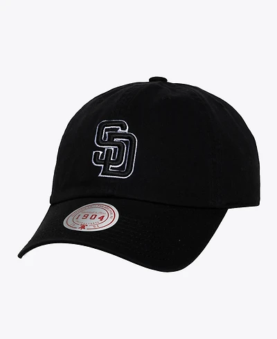 Mitchell & Ness Men's and Women's Black White San Diego Padres 1904 Strapback Adjustable Hat