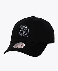 Mitchell & Ness Men's and Women's Black White San Diego Padres 1904 Strapback Adjustable Hat