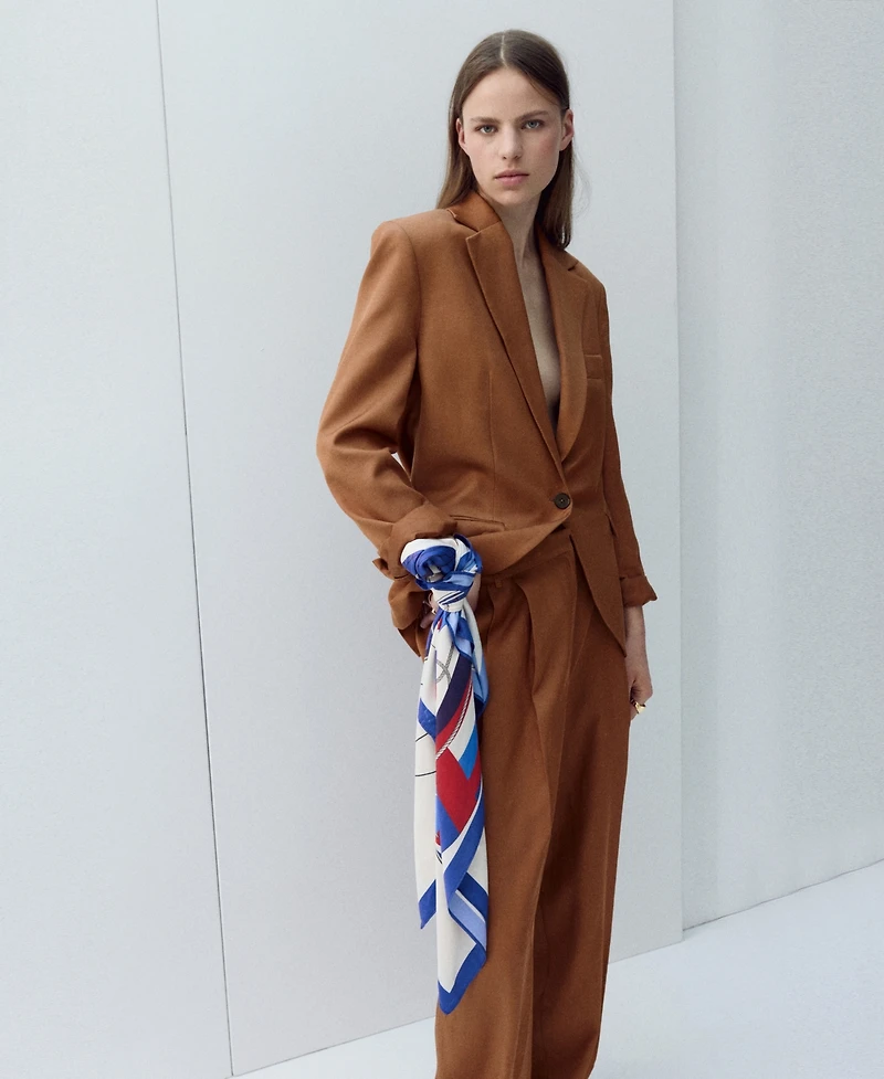 Mango Women's Straight-Fit Suit Pants