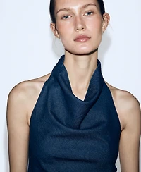 Mango Women's Open-Back Denim Top