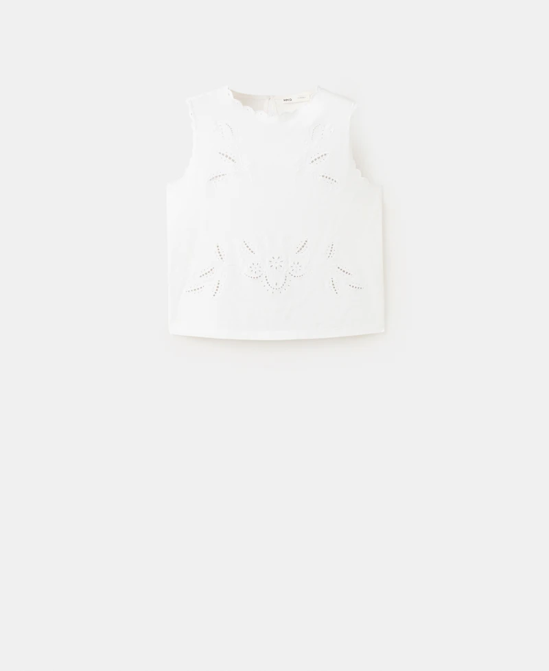 Mango Women's Openwork Embroidery Top