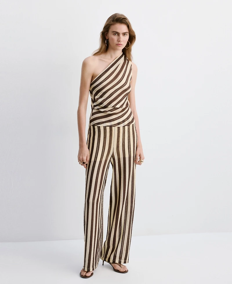 Mango Women's Stripes Knit Pants
