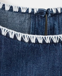 Mango Women's Contrast Trim Denim Top