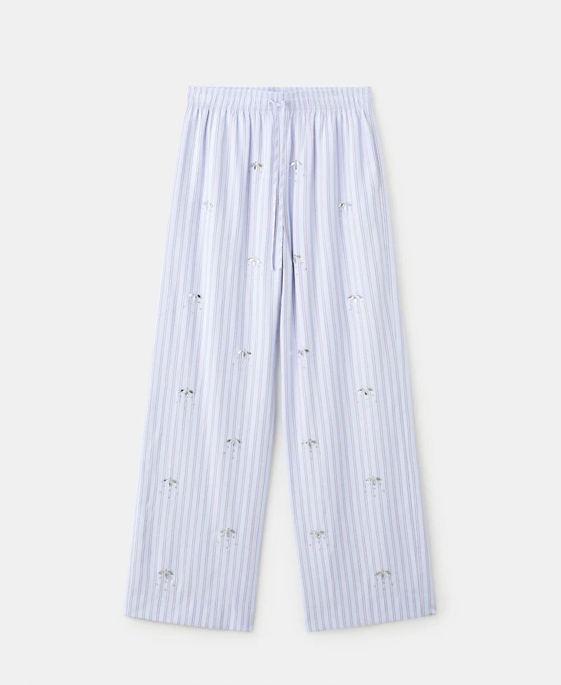 Mango Women's Gemstone Detail Striped Pants