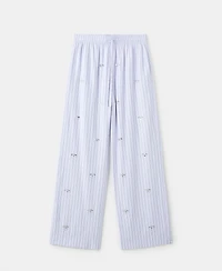 Mango Women's Gemstone Detail Striped Pants