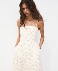 Mango Women's Floral-Print Flared Dress