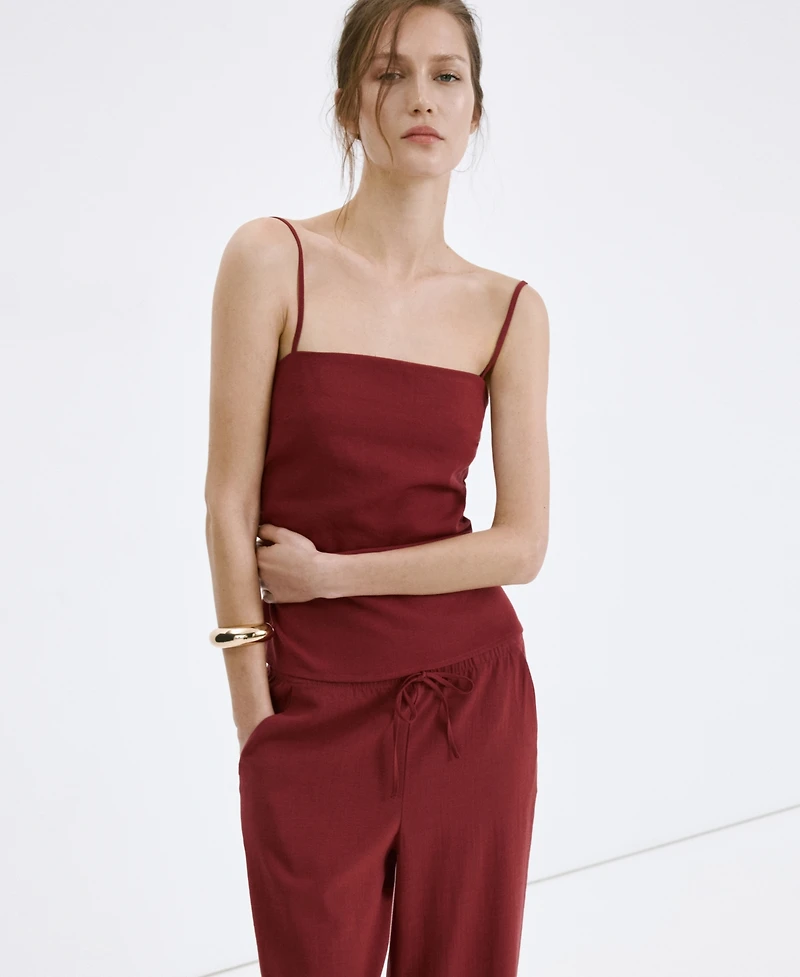 Mango Women's Bow Straight Pants
