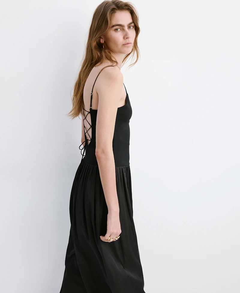 Mango Women's Crossed Back Knitted Dress