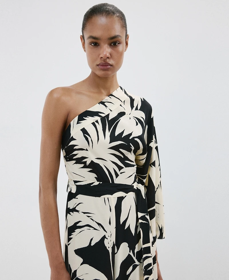 Mango Women's Asymmetrical Flared-Sleeve Jumpsuit