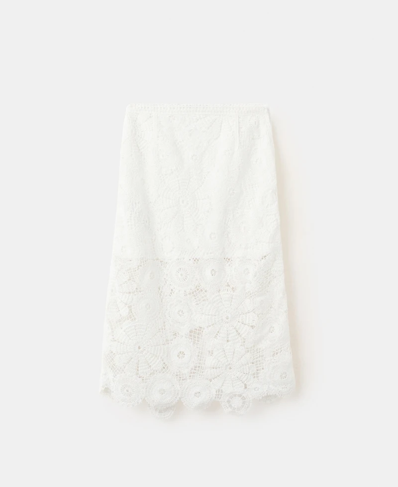 Mango Women's Crochet Midi Skirt