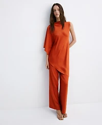 Mango Women's Asymmetric Satin Blouse