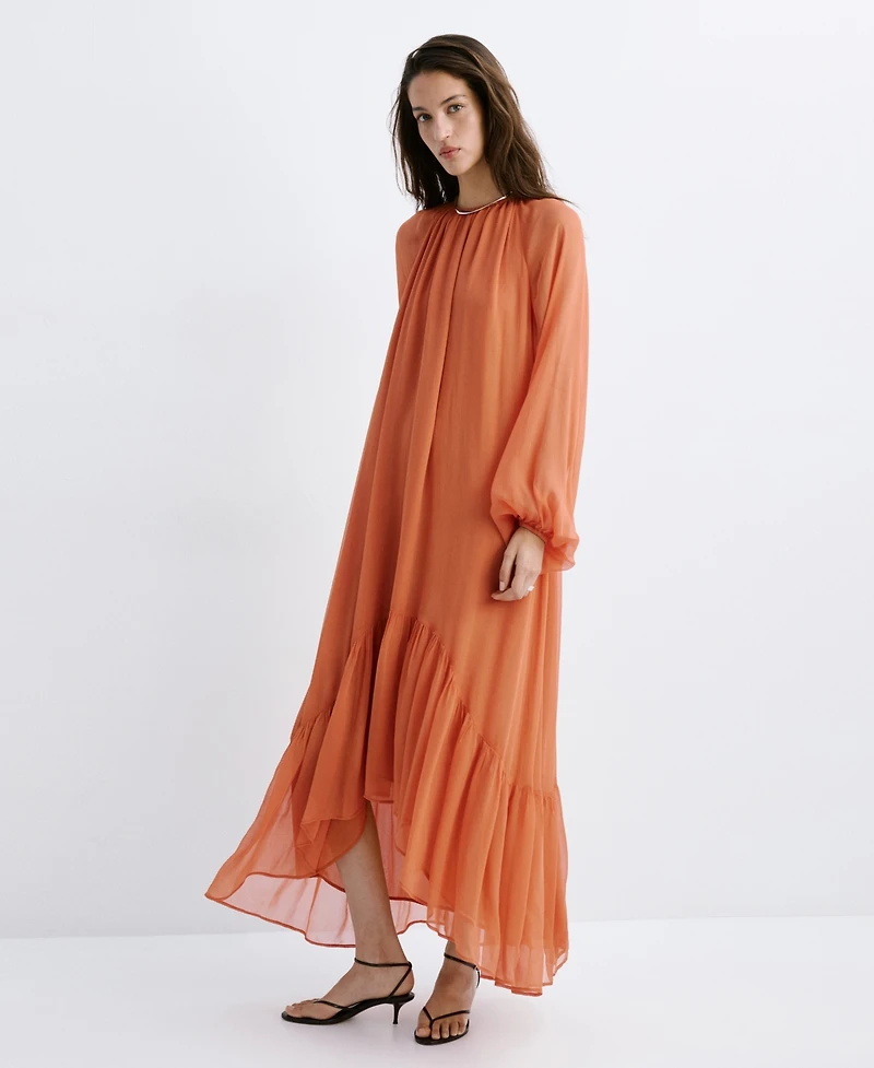 Mango Women's Ruffles Flowy Dress