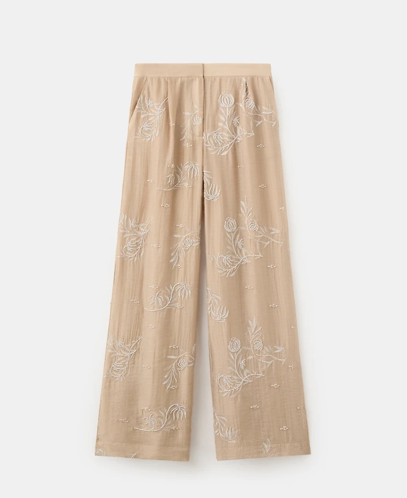 Mango Women's Embroidered Lyocell Pants