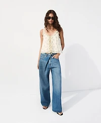 Mango Women's Bow Details Floral Top
