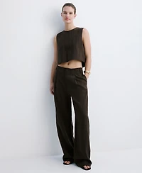 Mango Women's Mid-Rise Lyocell Pants