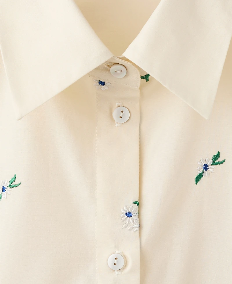 Mango Women's Embroidered Cotton Shirt