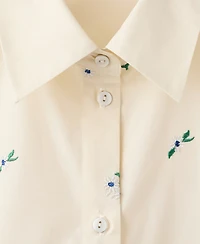 Mango Women's Embroidered Cotton Shirt