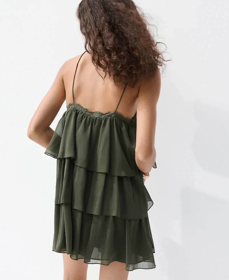 Mango Women's Short Ruffled Dress