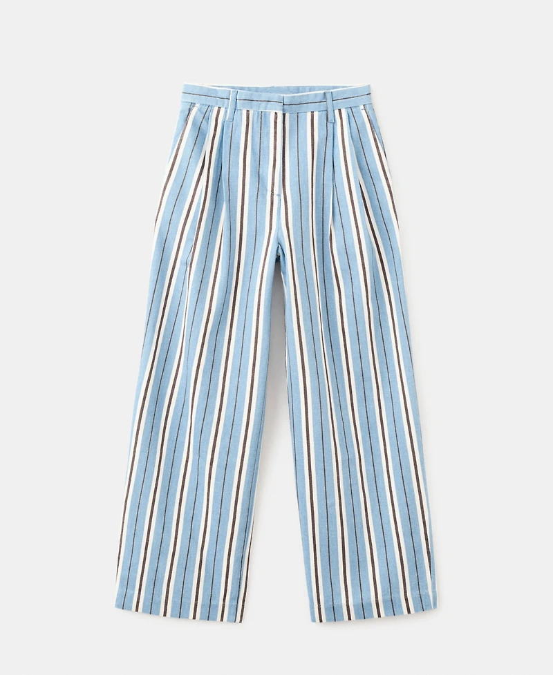 Mango Women's Wide Leg Striped Jeans