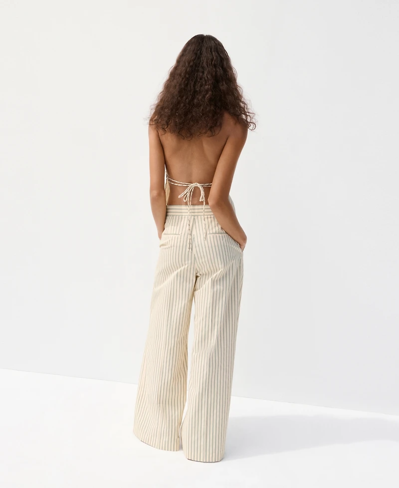 Mango Women's Chalk-Stripe Straight Pants