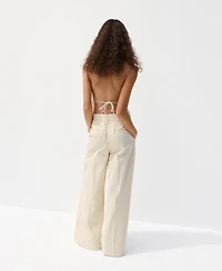 Mango Women's Chalk-Stripe Straight Pants