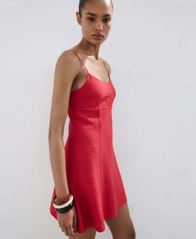 Mango Women's A-Line Crinkle Effect Dress