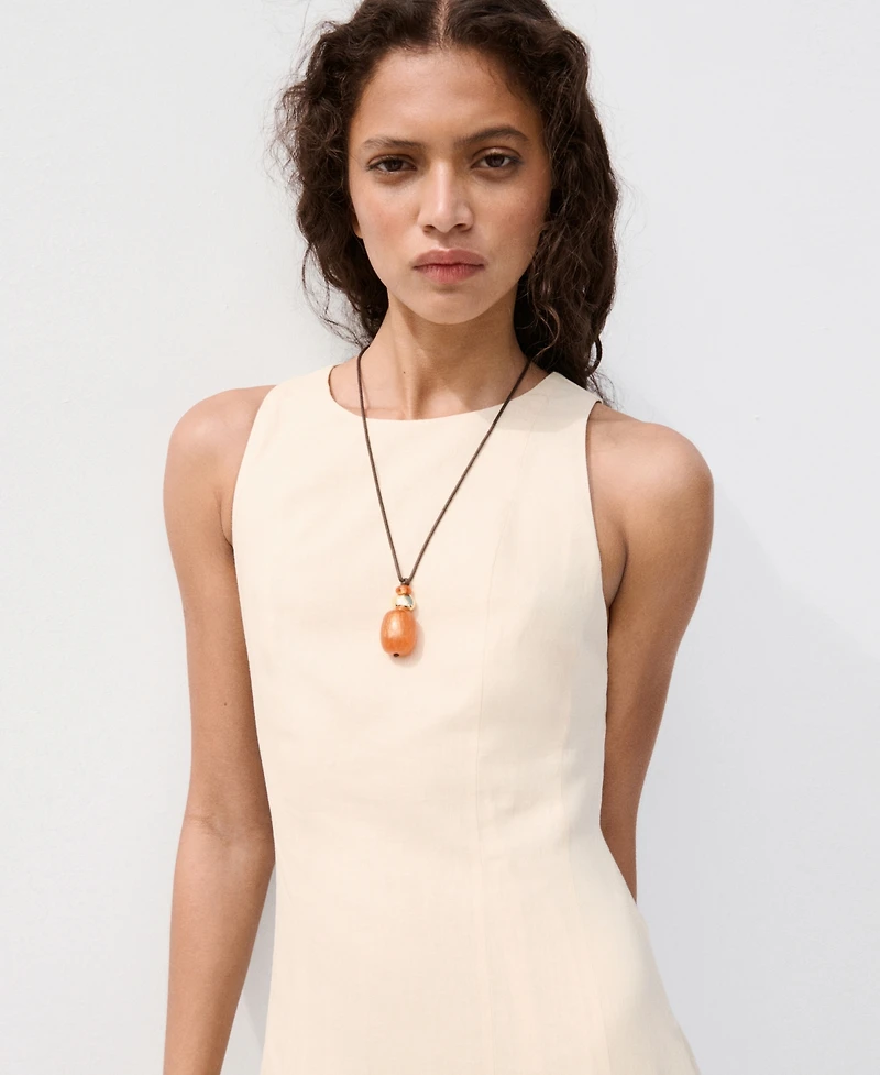 Mango Women's A-Line Linen Dress