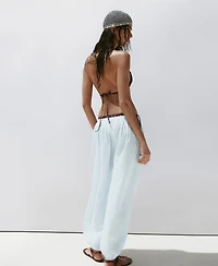 Mango Women's Baggy Cotton Pants