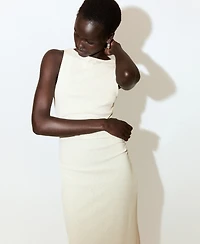 Mango Women's Draped Waist Fitted Dress